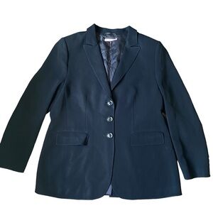 BASLER Made in Romania European Black Oversized Blazer Jacket Size 14